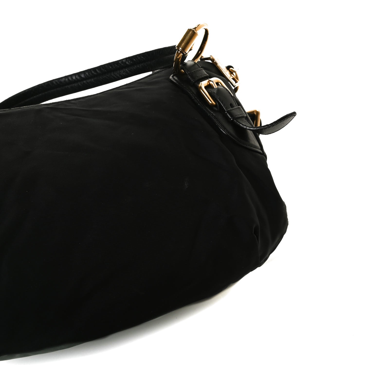 Prada Tessuto Nylon Jacquard Logo Aviator Satchel Black 16 of 17