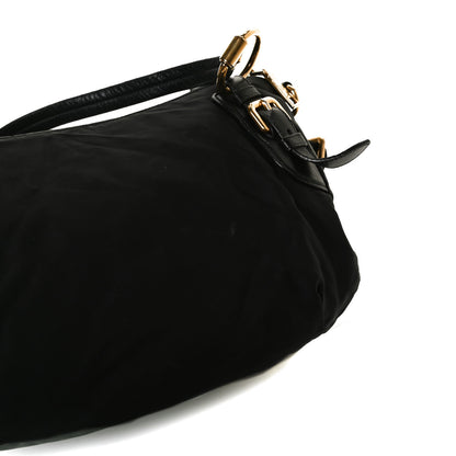 Prada Tessuto Nylon Jacquard Logo Aviator Satchel Black 16 of 17