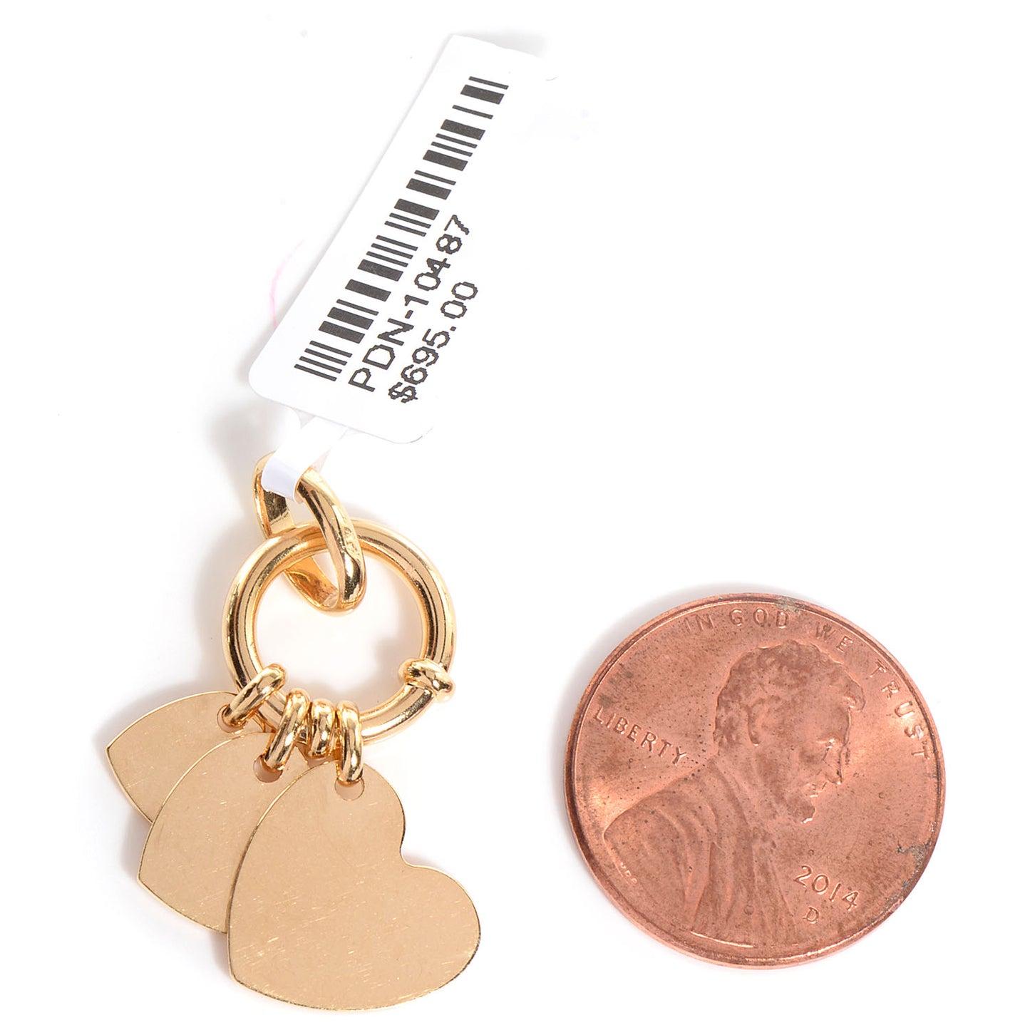 18K Yellow Gold Heart Charm Pendant