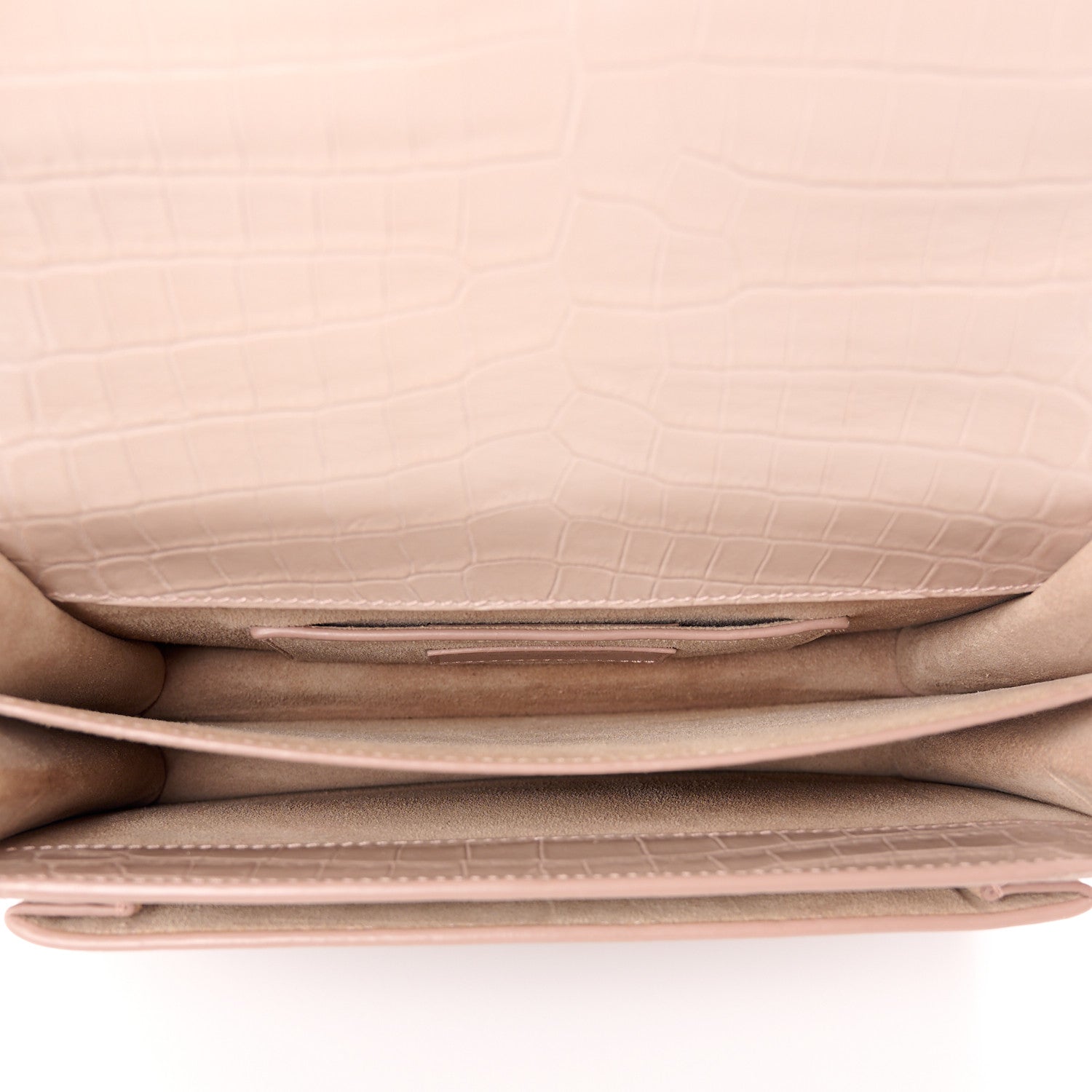 Saint Laurent Calfskin Crocodile Embossed Medium Monogram Sunset Marble Pink 5 of 11