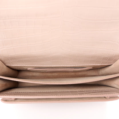 Saint Laurent Calfskin Crocodile Embossed Medium Monogram Sunset Marble Pink 5 of 11