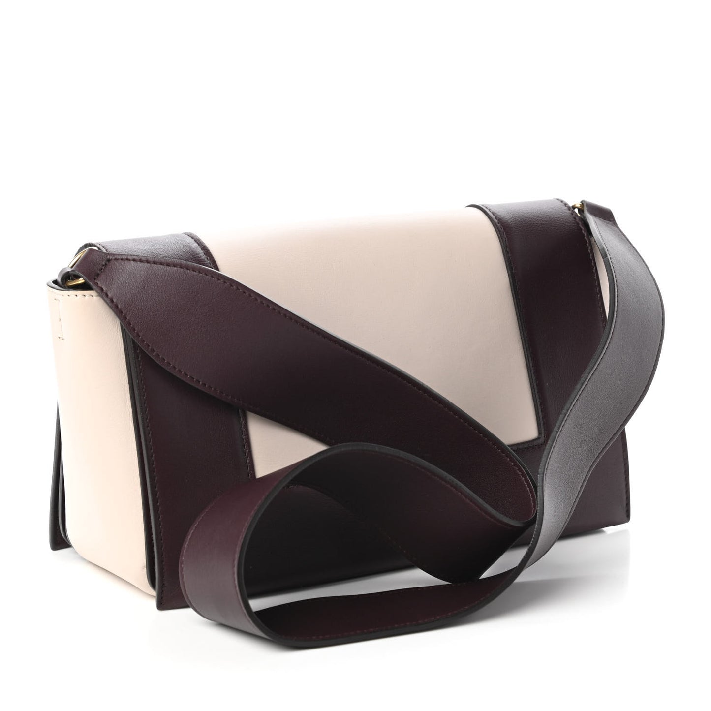 Shiny Smooth Calfskin Medium Frame Shoulder Bag Velvet Desert