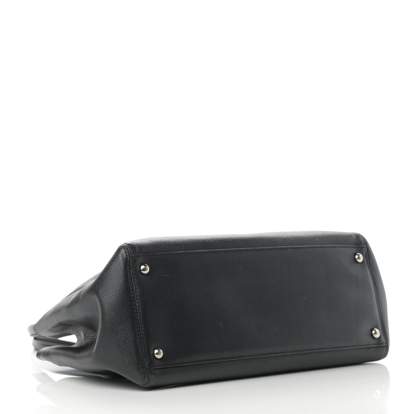 Calfskin Small Cerf Executive Shopper Tote Black