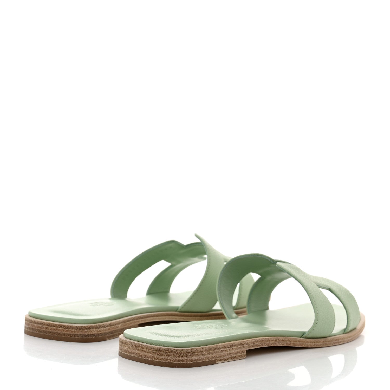Hermes Epsom Oran Sandals 39.5 Vert Jade 4 of 9