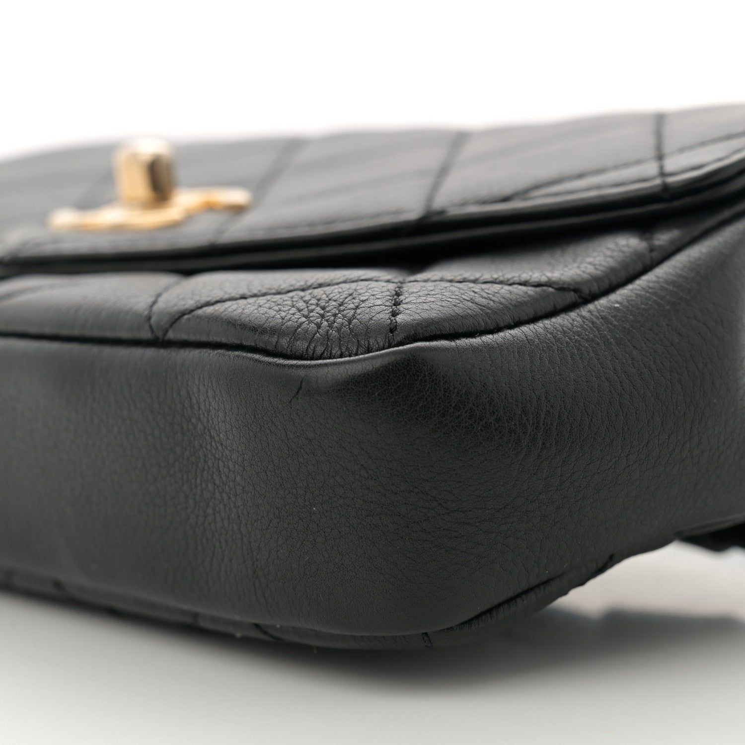 Chanel Calfskin Quilted Flap Waist Bag Black 10 of 12
