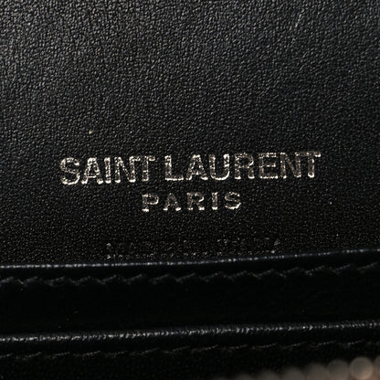 Saint Laurent Calfskin Crocodile Embossed Monogram Kate Belt Bag Burgundy 6 of 9