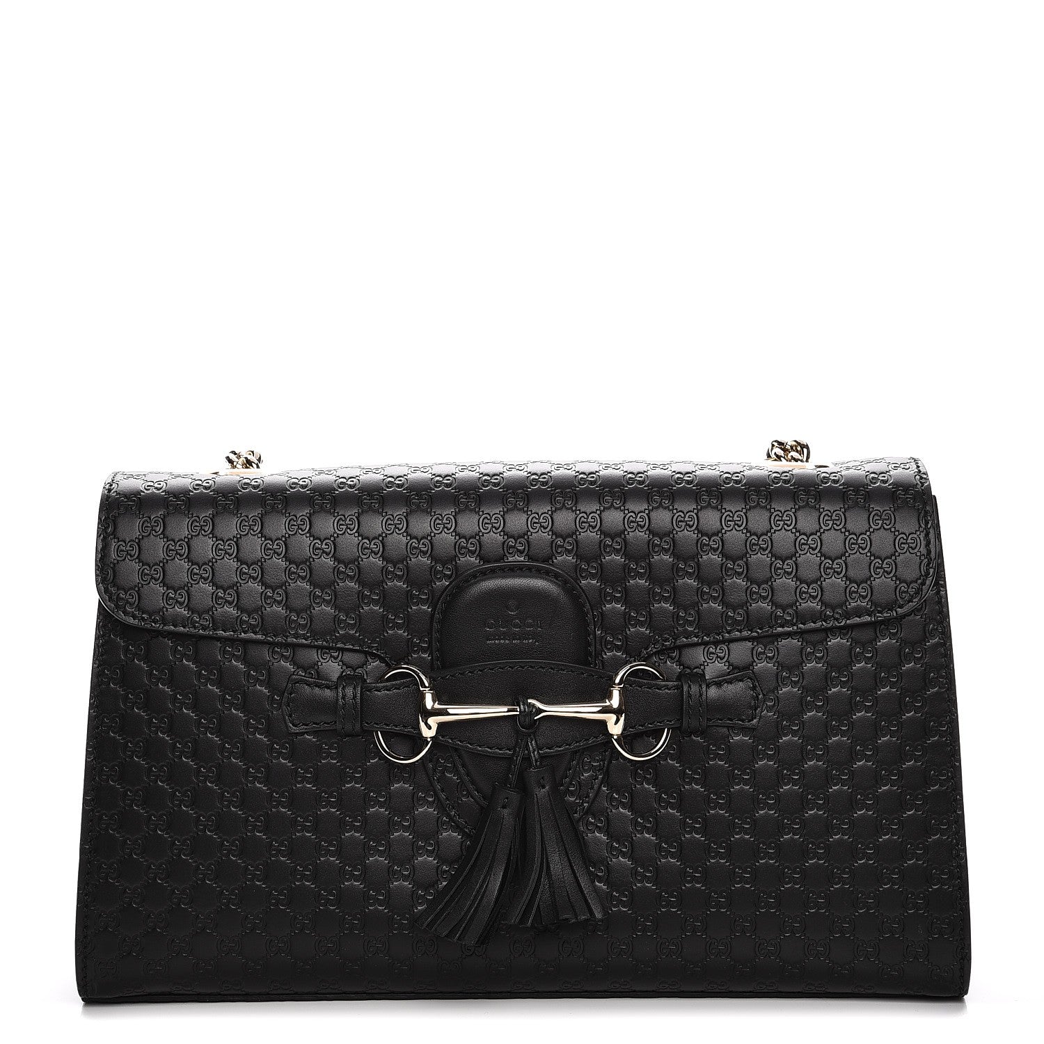 Gucci Microguccissima Medium Emily Chain Shoulder Bag Black 1 of 8