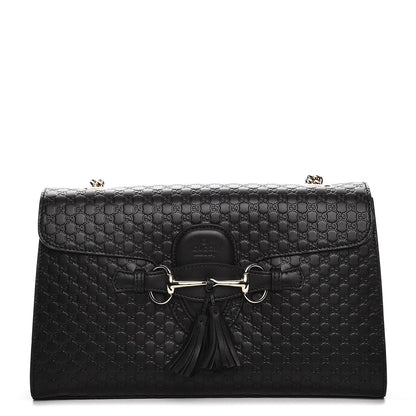 Gucci Microguccissima Medium Emily Chain Shoulder Bag Black 1 of 8