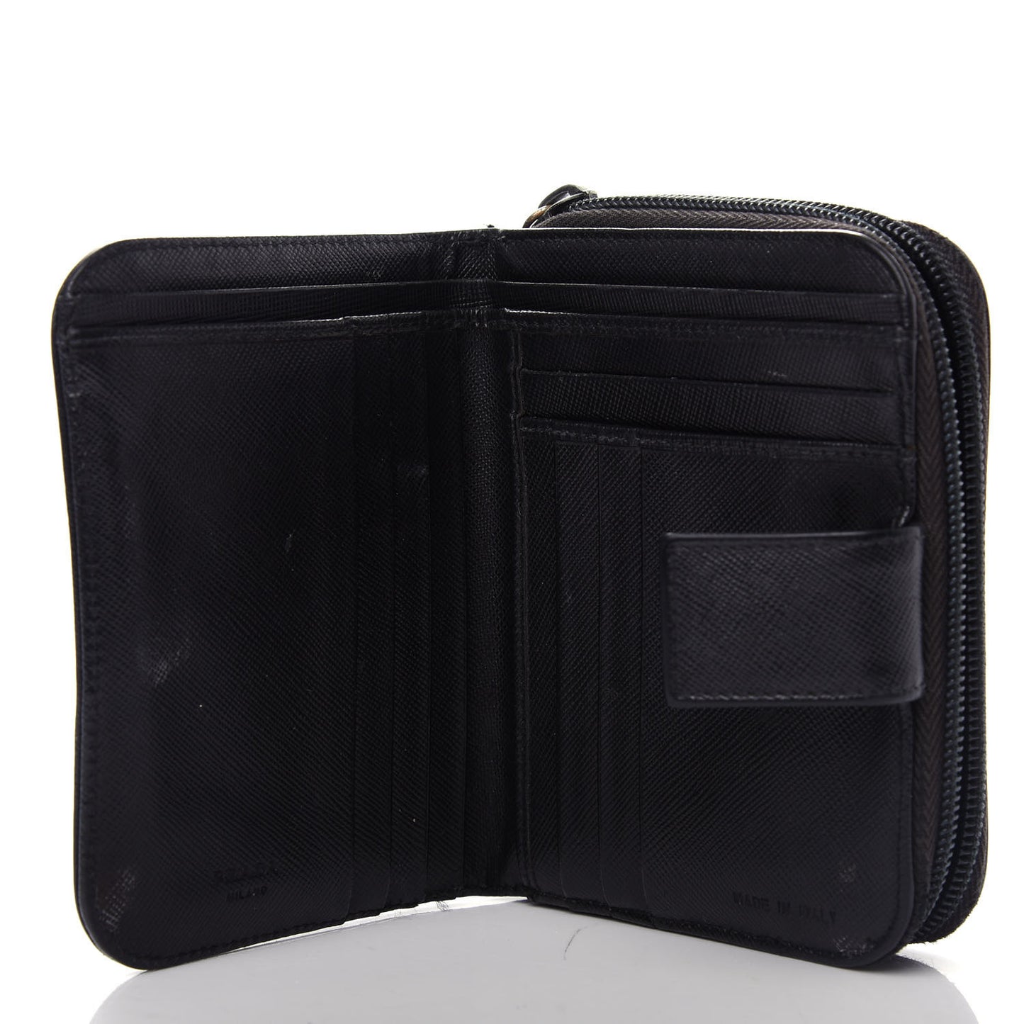 Saffiano Metal Compact Wallet Black