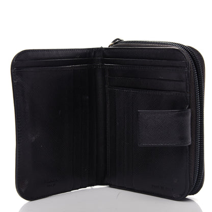 Prada Saffiano Metal Compact Wallet Black 6 of 14