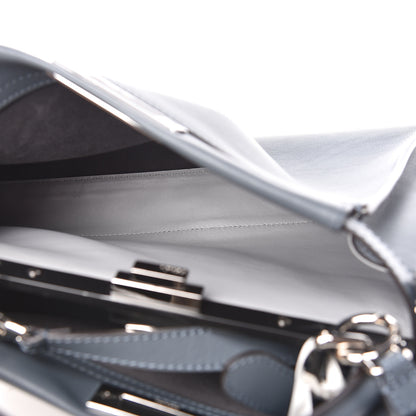 Fendi Vitello Seta Shiny Nappa Medium Peekaboo Iconic Satchel Tempesta Grigio Perla 5 of 13