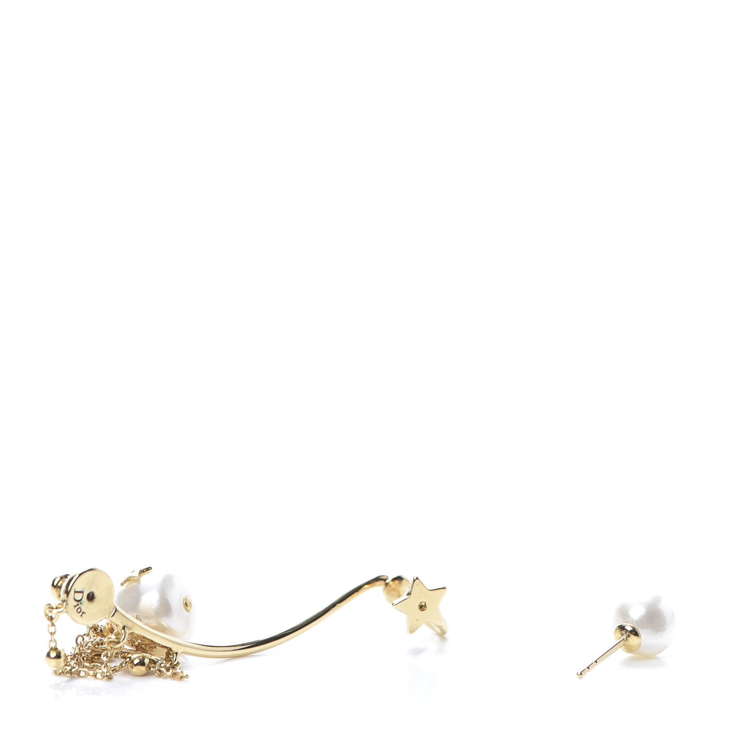 Christian Dior Pearl Shiny-D Earring Gold 3 of 5