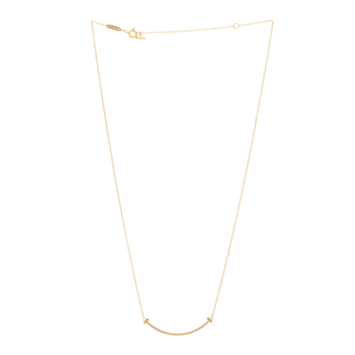 18K Rose Gold Small T Smile Pendant Necklace