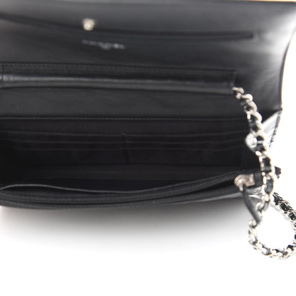 Chanel Patent Quilted Wallet On Chain WOC Black 5 of 12