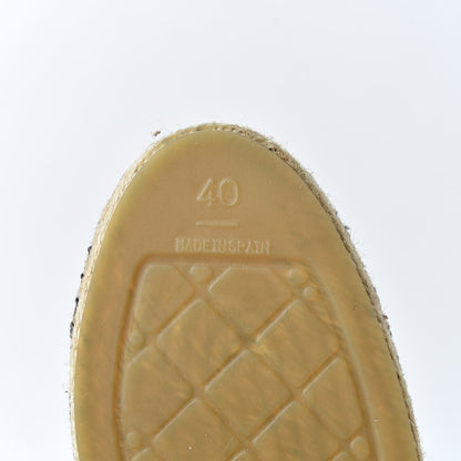 Chanel Metallic Tweed Grosgrain CC Espadrilles 40 Black Gold 8 of 12