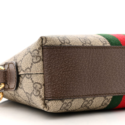 Gucci GG Supreme Monogram Textured Dollar Calfskin Web Small Ophidia Dome Shoulder Bag Beige Ebony New Acero 9 of 10