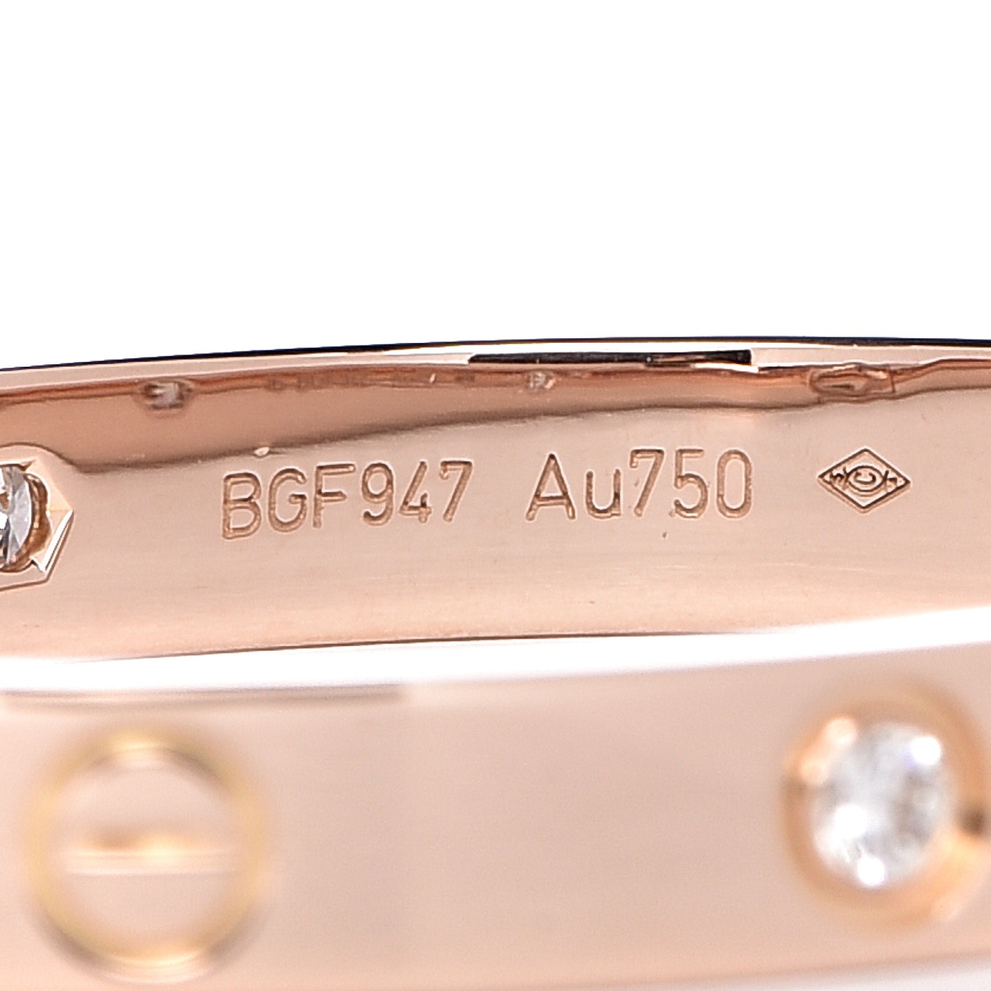 18K Pink Gold 4 Diamond LOVE Bracelet 16
