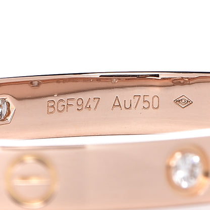 Cartier 18K Pink Gold 4 Diamond LOVE Bracelet 16 5 of 8