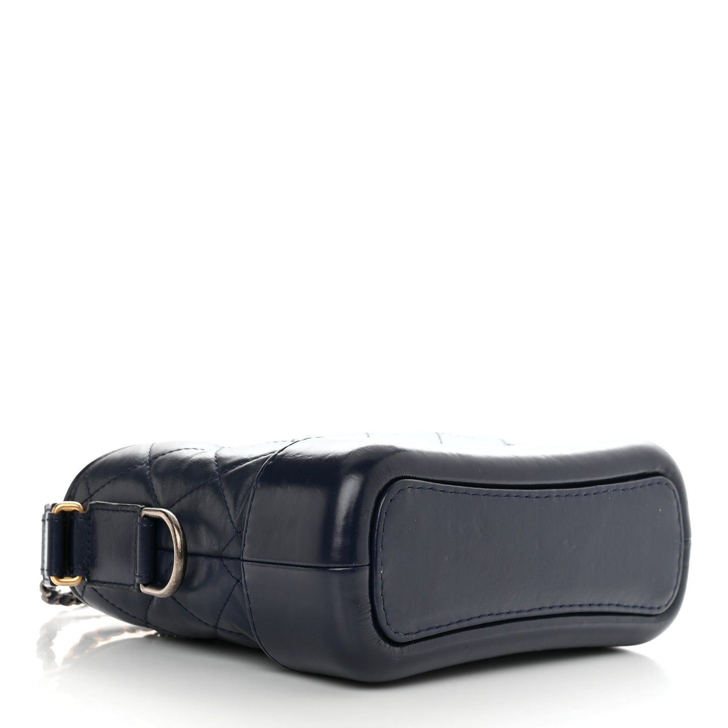 Aged Calfskin Quilted Small Gabrielle Hobo Navy
