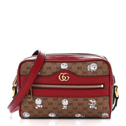 Gucci X DORAEMON Mini Vintage GG Supreme Monogram Camera Bag Beige Cherry Red 1 of 11