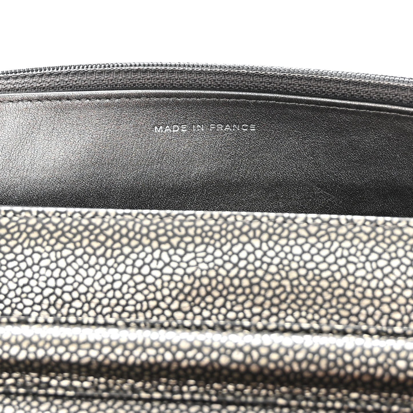 Metallic Caviar Timeless CC Wallet On Chain WOC Grey