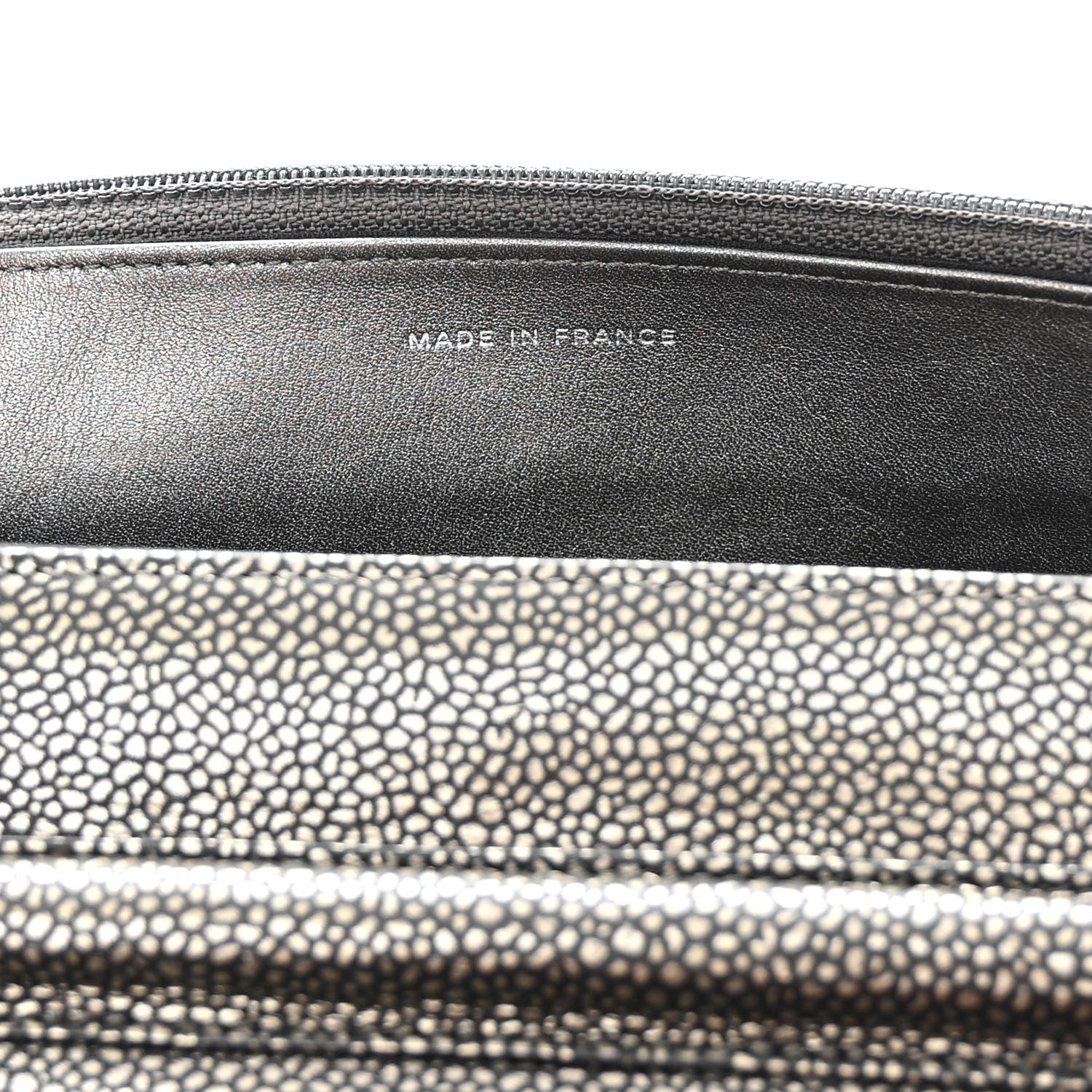 Chanel Metallic Caviar Timeless CC Wallet On Chain WOC Grey 7 of 11