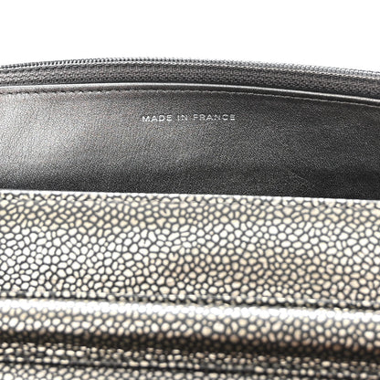 Chanel Metallic Caviar Timeless CC Wallet On Chain WOC Grey 7 of 11