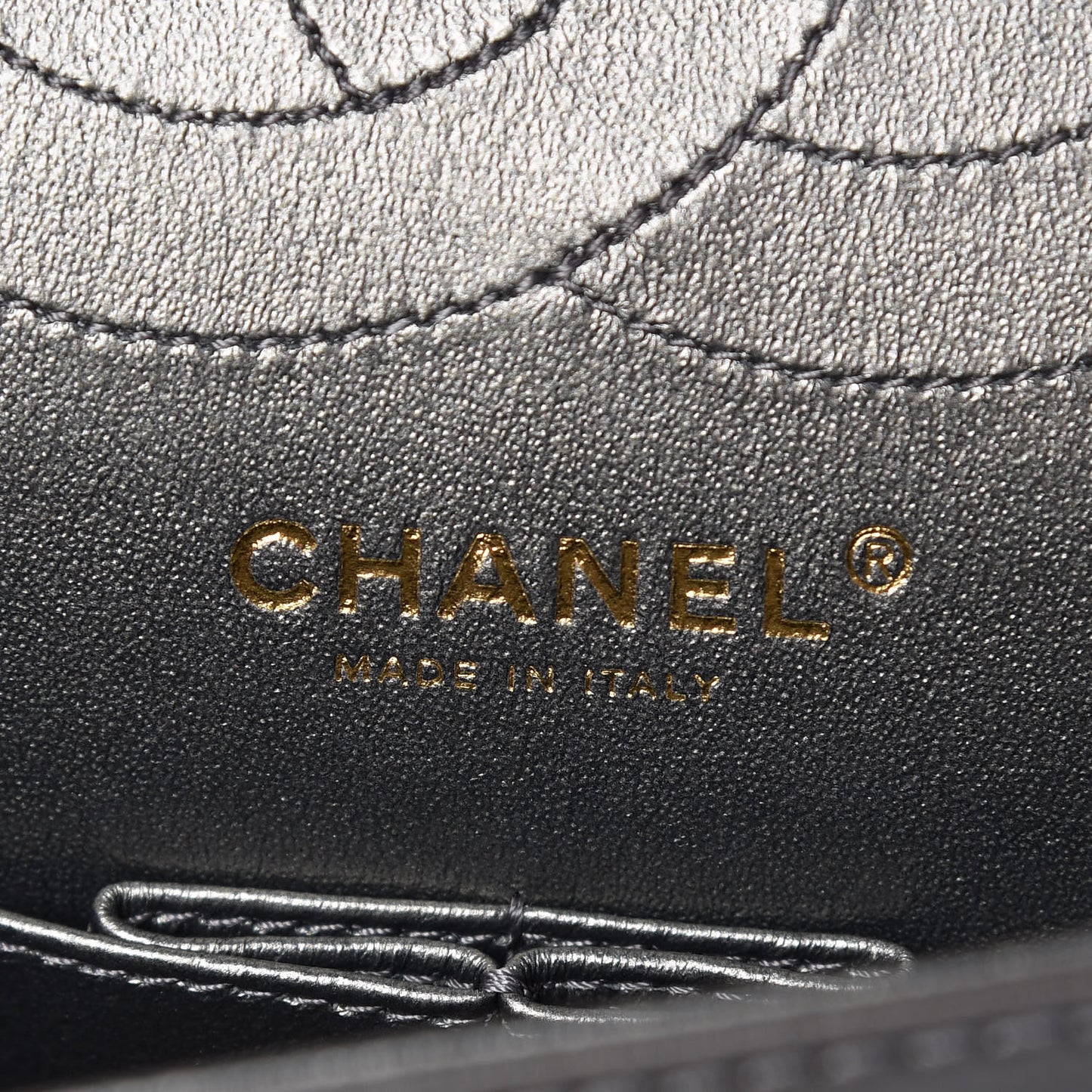 Metallic Calfskin Quilted 2.55 Reissue 225 Flap Charcoal