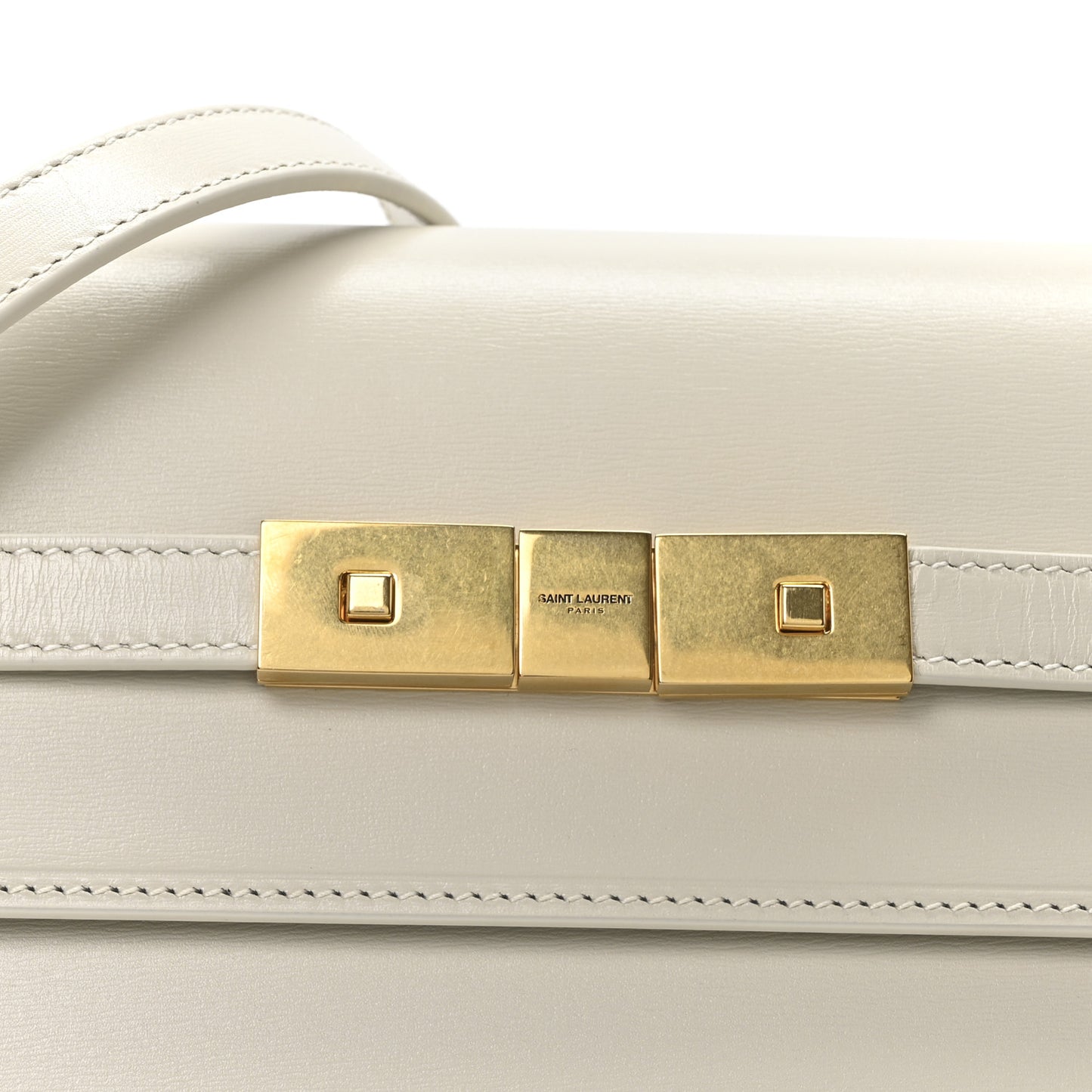 Smooth Calfskin Small Manhattan Baguette  Crema Soft