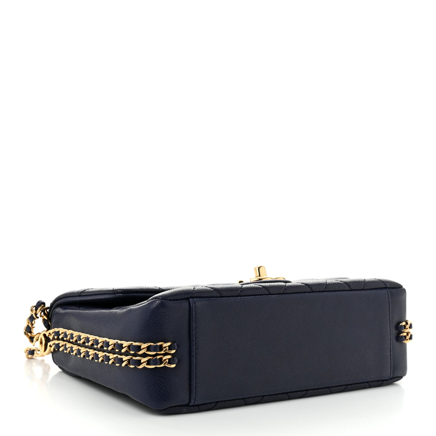 Caviar Quilted Small CC You Flap Navy