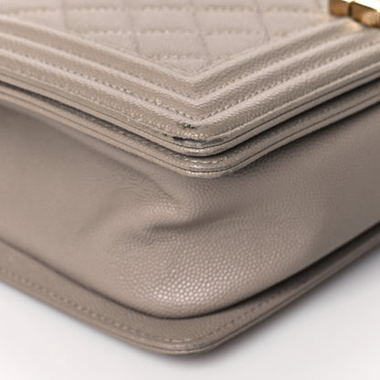 Chanel Caviar Quilted Medium Boy Flap Dark Beige 5 of 11