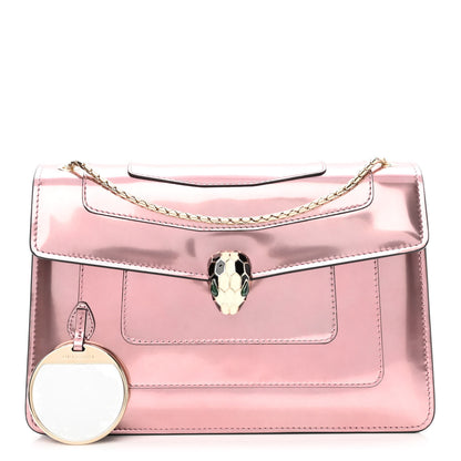 Bulgari Metallic Calfskin Serpenti Forever Crossbody Bag Rose Quartz 1 of 9