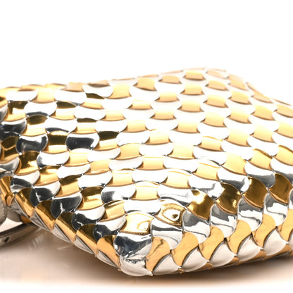 Bottega Veneta Metallic Lambskin Intrecciato Mini Hop Silver Gold 8 of 9