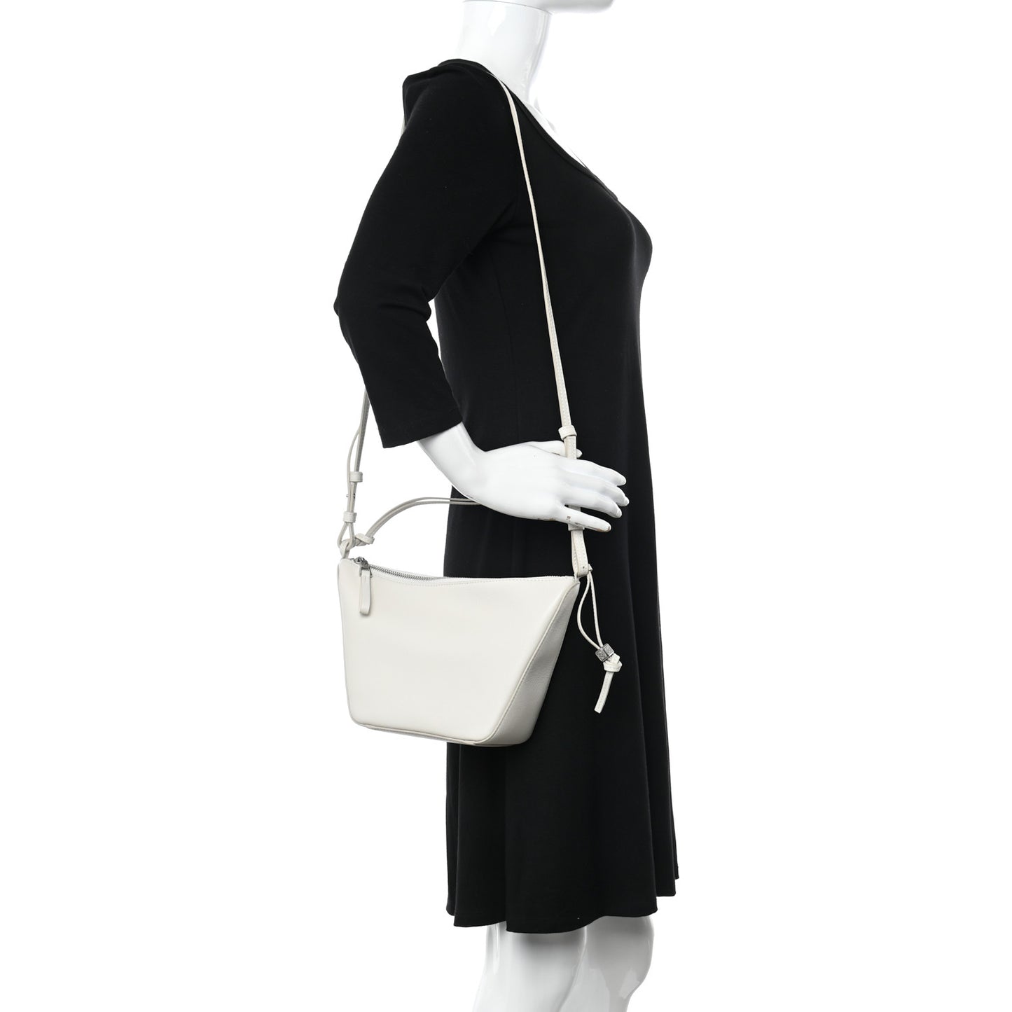 Calfskin Mini Hammock Hobo Soft White