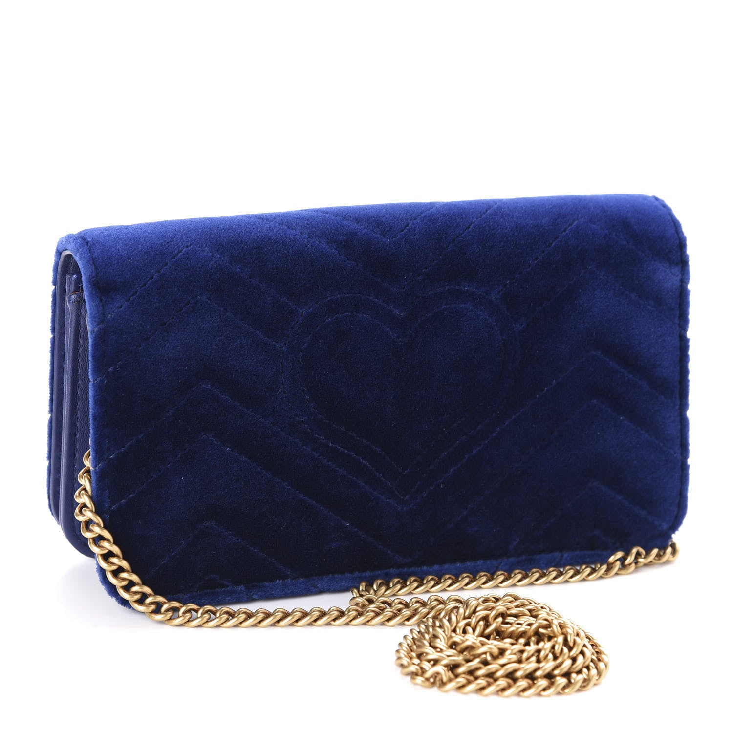 Gucci Velvet Matelasse GG Marmont Mini Bag Cobalt Blue 3 of 11