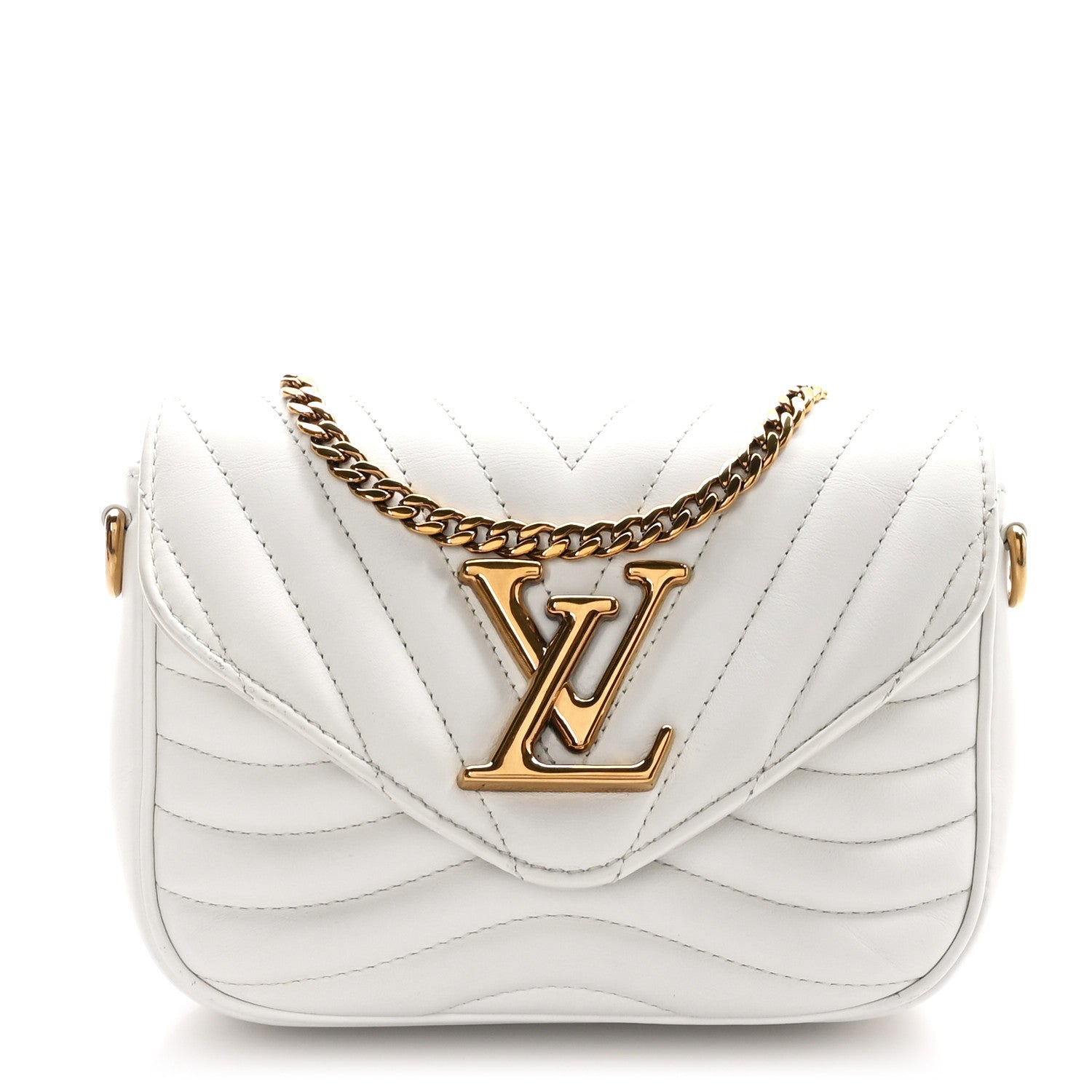 Louis Vuitton LOUIS VUITTON Calfskin New Wave Multi Pochette Snow 1 of 12