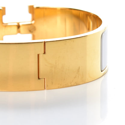 Hermes Enamel Wide Clic Clac H Bracelet GM White 7 of 7