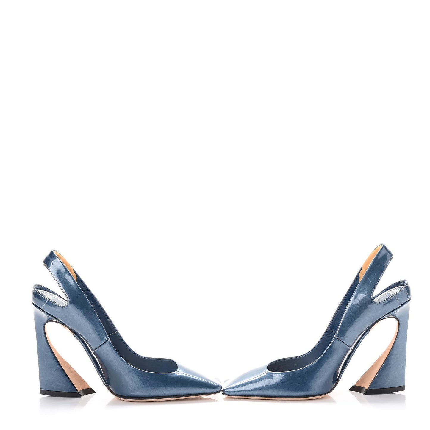 Patent Slingback Pumps 34 Blue