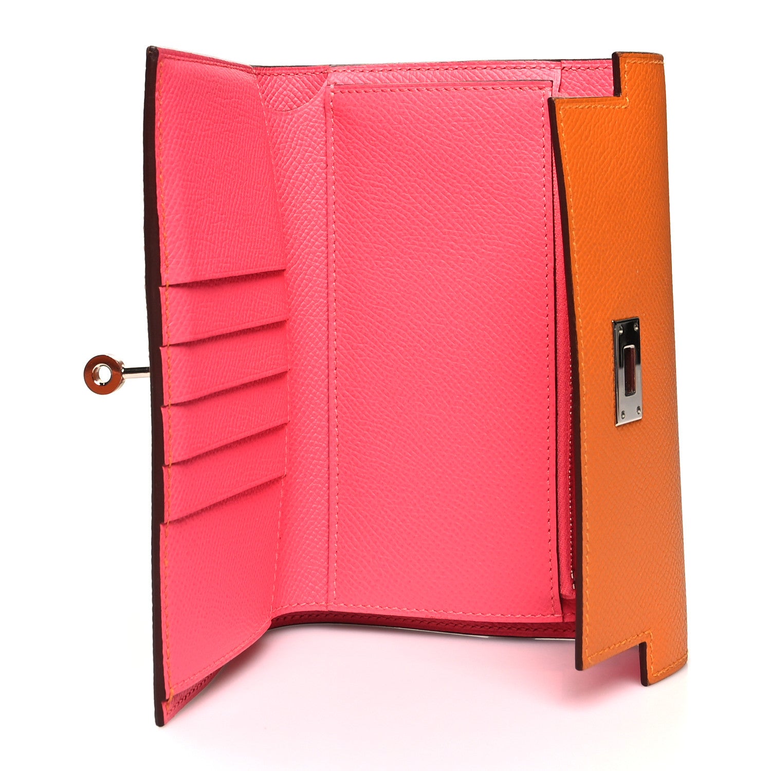 Hermes Epsom Verso Kelly Medium Wallet Abricot Rose Azalee 5 of 13