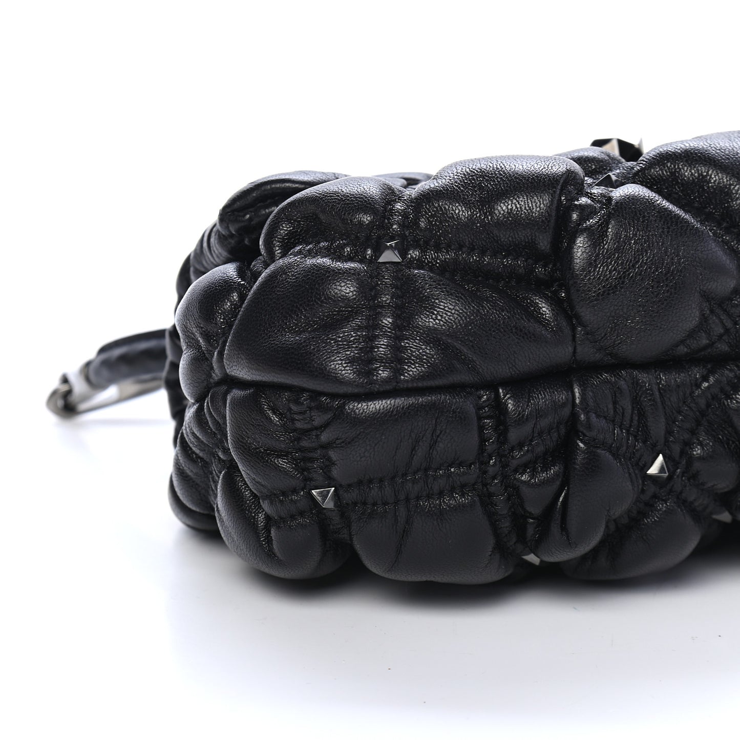 Nappa Small Spikeme Shoulder Bag Black