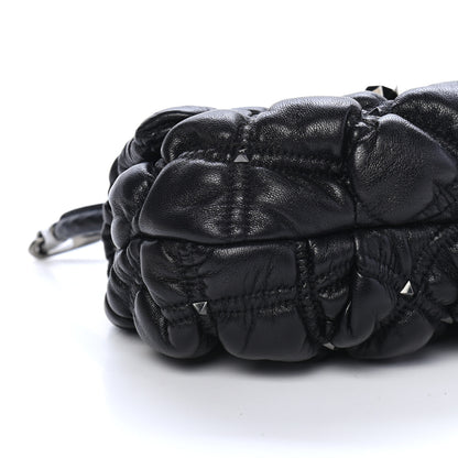 Valentino Garavani Nappa Small Spikeme Shoulder Bag Black 6 of 7