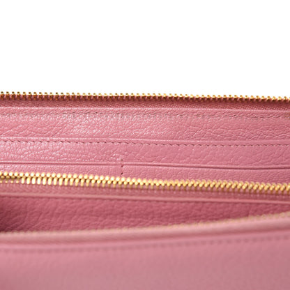 Miu Miu Goatskin Madras Zip Around Wallet Rosa 9 of 9