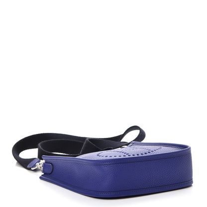 Hermes Taurillon Clemence Amazone Evelyne TPM Bleu Electrique Black 4 of 8