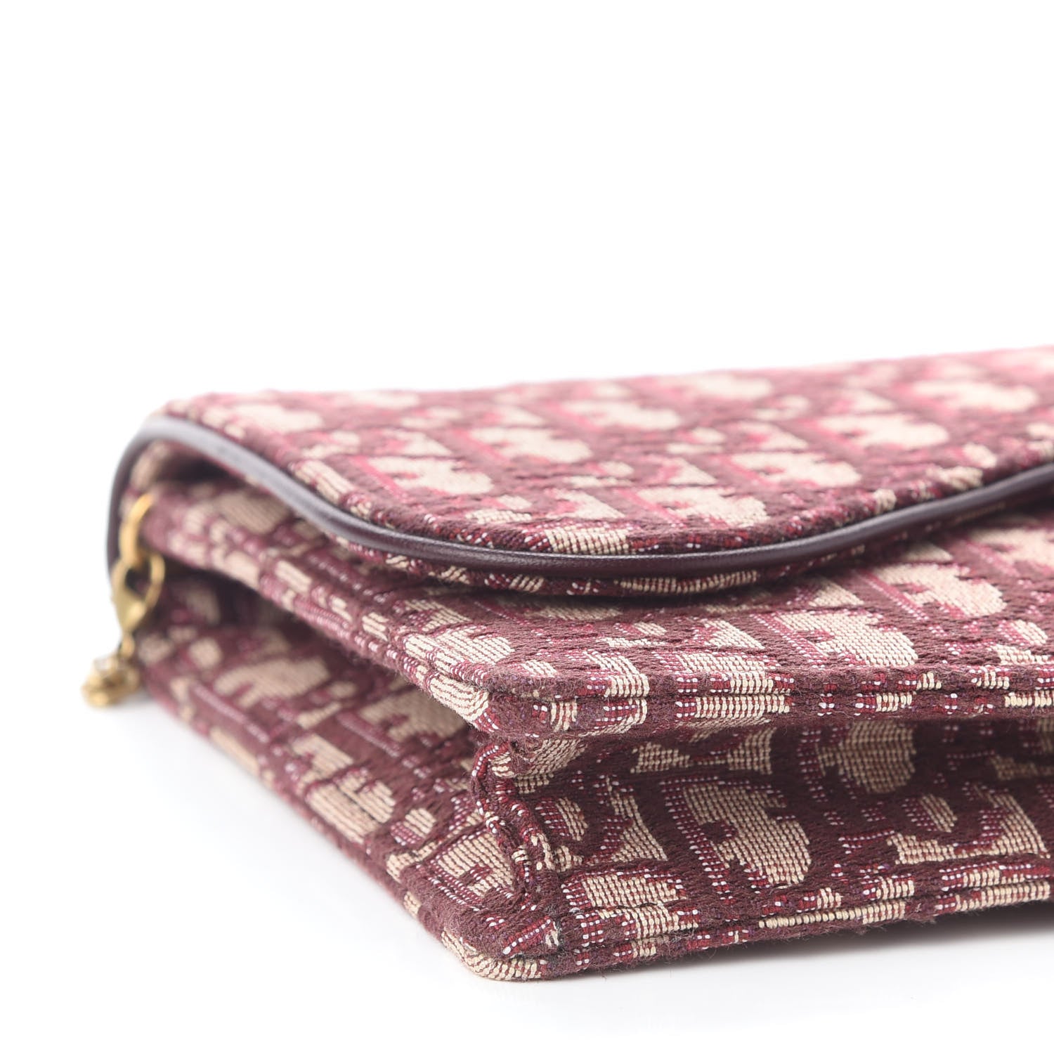 Christian Dior Oblique Saddle Chain Pouch Burgundy 7 of 8