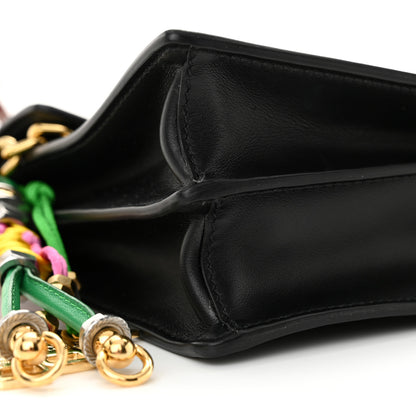 Prada Calfskin Soft Sound Charms Shoulder Bag Black 8 of 10
