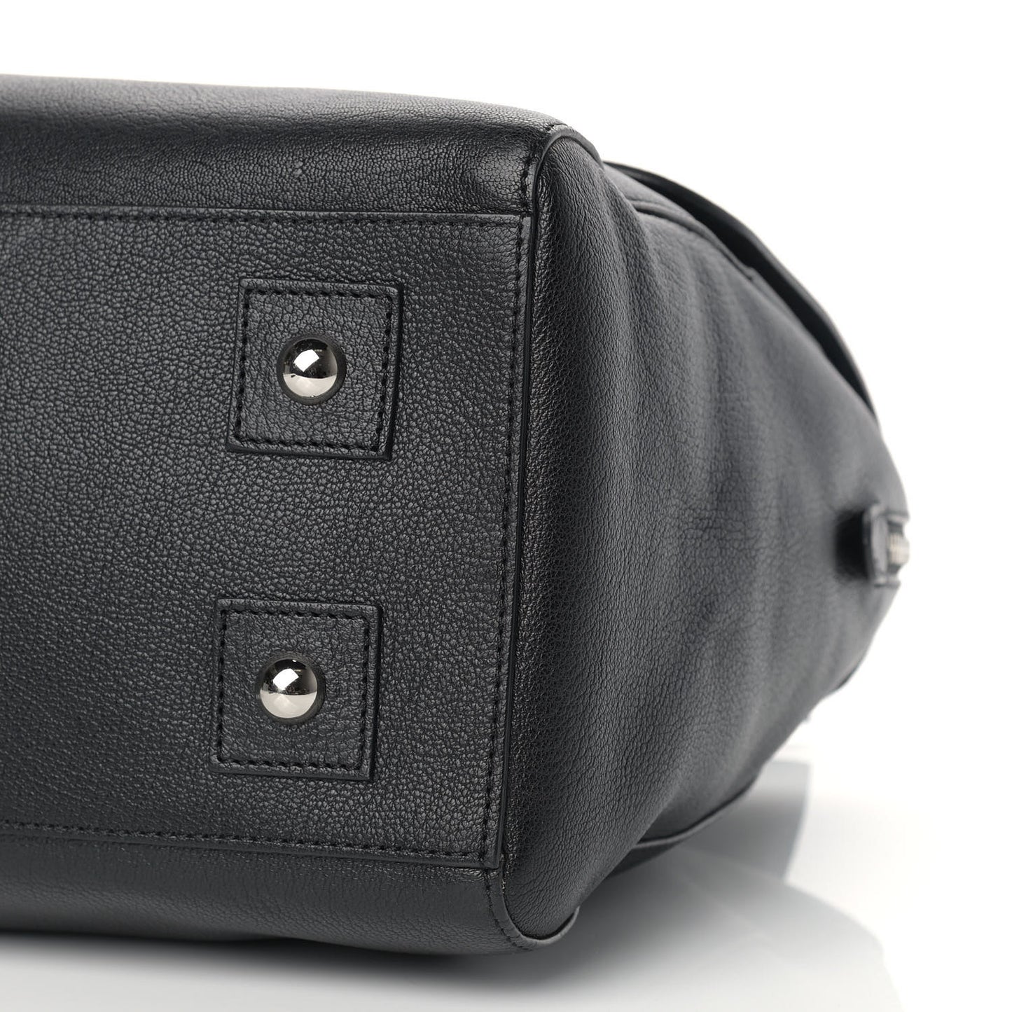 Glossy Goatskin Medium Del Rey Satchel Black