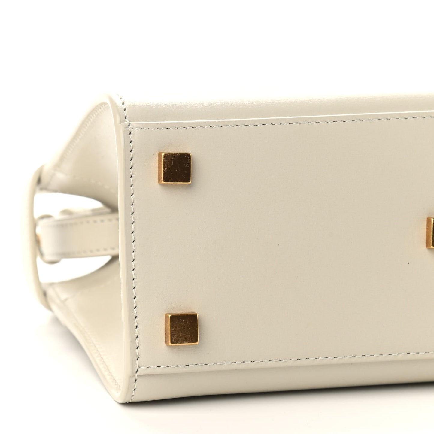 Smooth Calfskin Nano Manhattan Shopper Tote Crema Soft