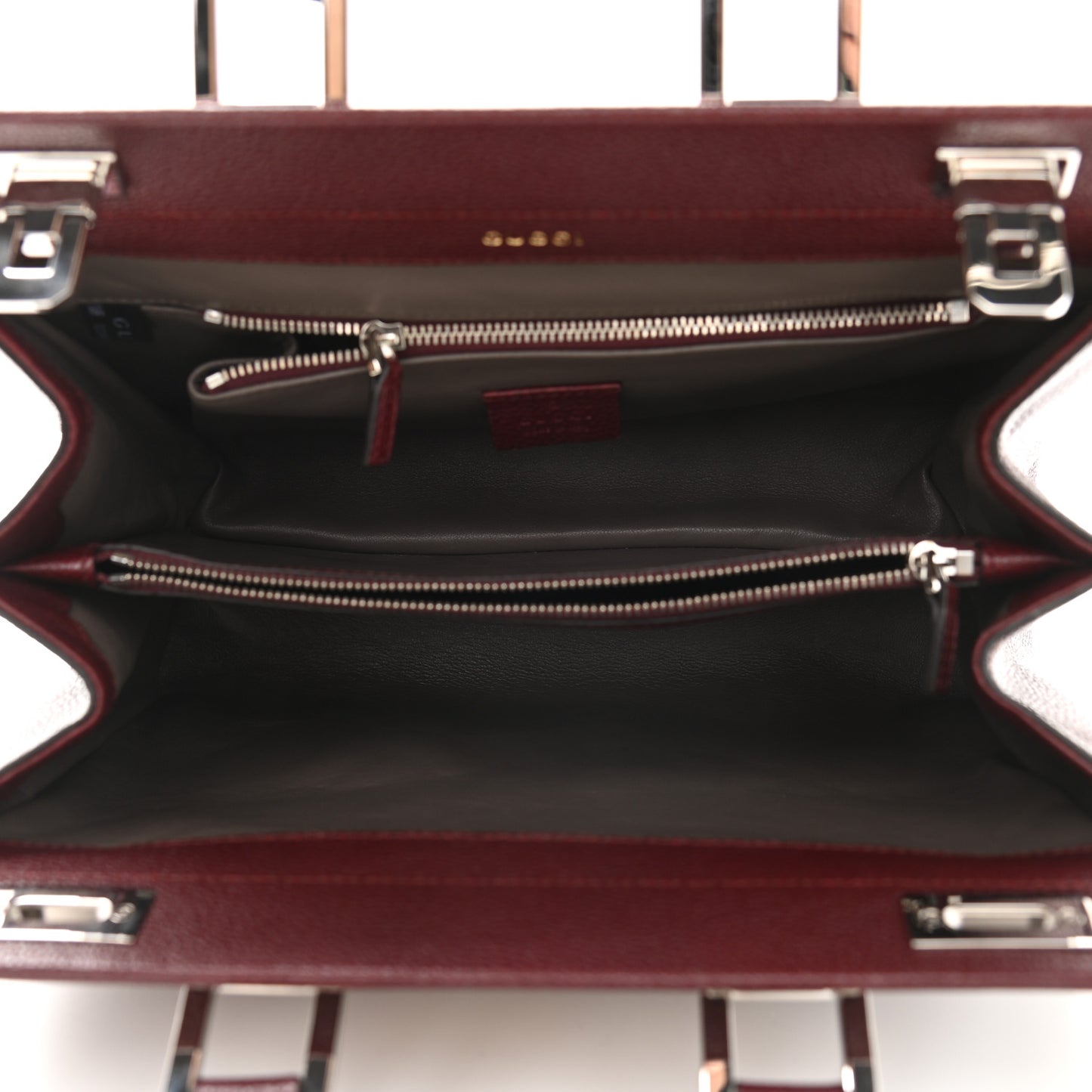 Grainy Calfskin Small Zumi Top Handle Bag Vintage Bordeaux