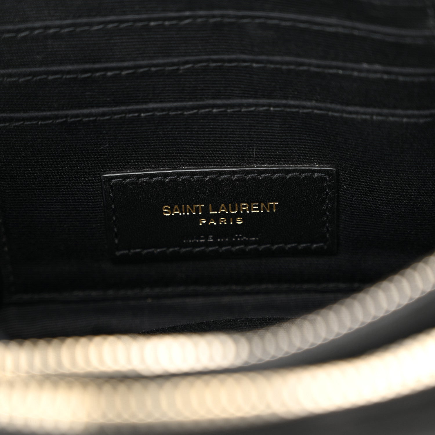 Saint Laurent Grained Lambskin Quilted Mini Becky Double Zip Bag Black 8 of 12