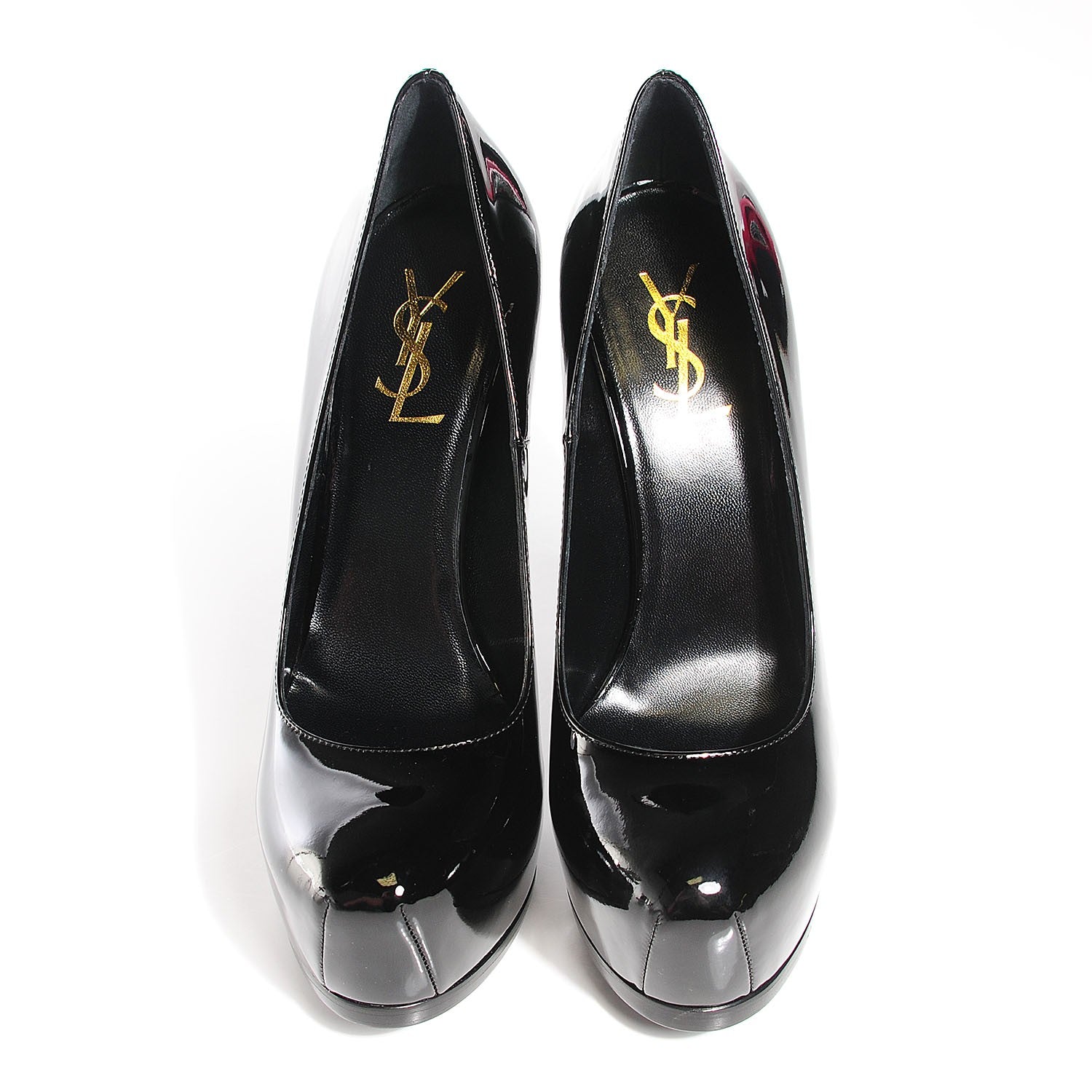Saint Laurent Vitello Vernice Tribtoo Two 105 Platform Pumps 38 Nero Black 3 of 8